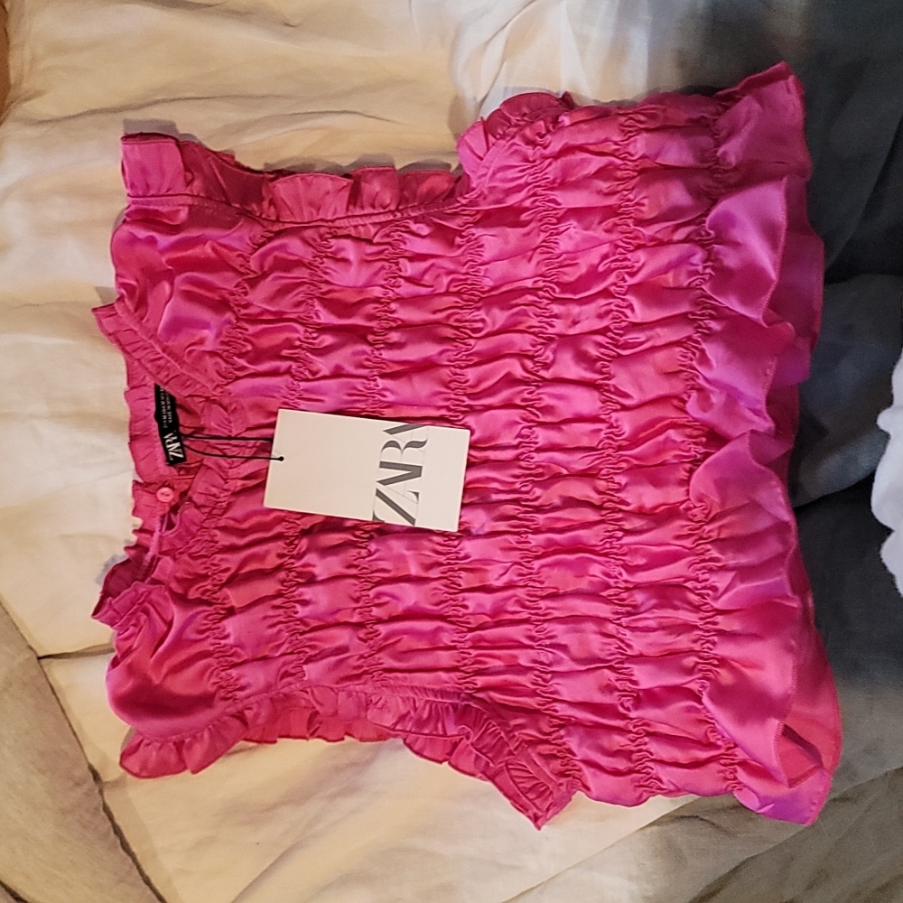 Pink Ruched Zara top